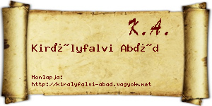 Királyfalvi Abád névjegykártya